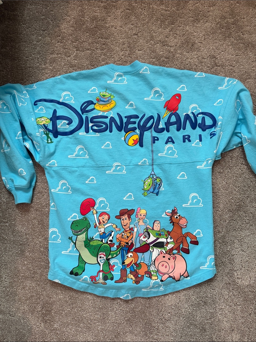 Disney Toy Story Blue Long-Sleeve Tee with White Cloud Print